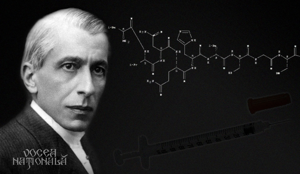 Portretul lui Nicolae Paulescu, pionier al descoperirii insulinei, savant român recunoscut pentru contribuțiile sale în medicină și fiziologie.