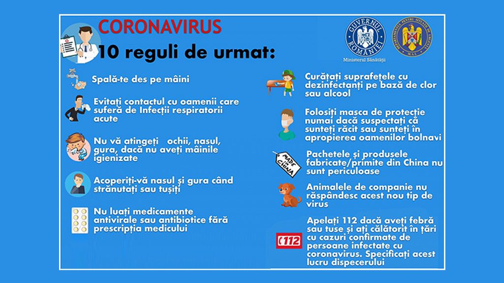 10 recomandări pentru prevenirea îmbolnăvirilor cu coronavirus