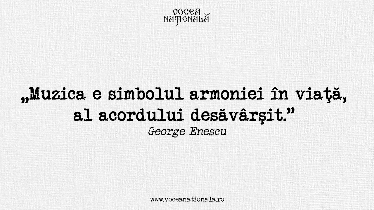Portretul lui George Enescu, compozitor român de renume mondial, cu vioara în mână, în timpul unui concert.