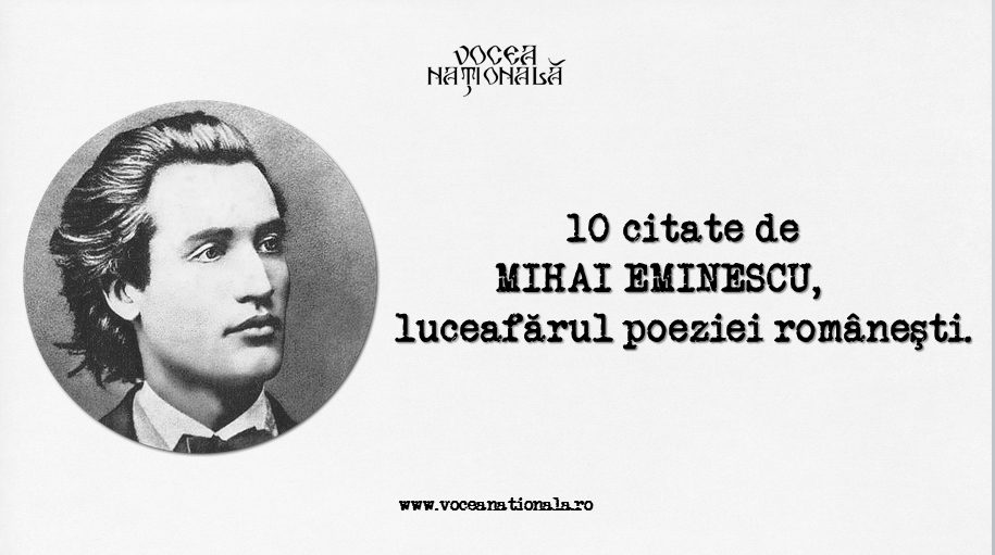 Portretul lui Mihai Eminescu, poet român considerat cea mai importantă voce poetică din literatura română, influențat de romantismul european.