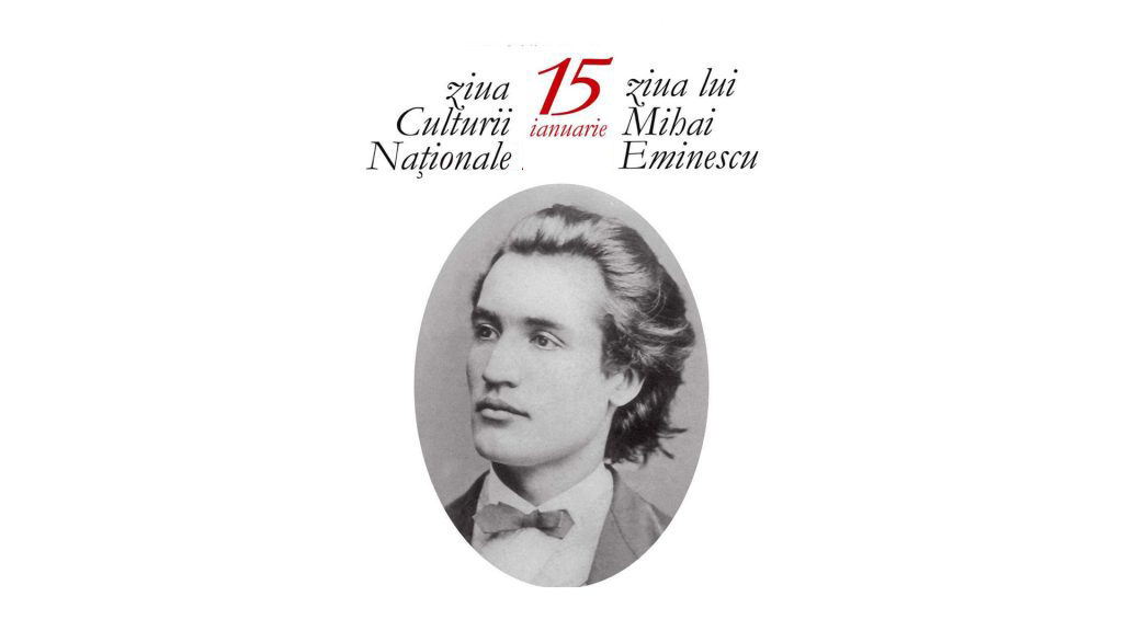 Portret al lui Mihai Eminescu, cel mai mare poet român, autorul capodoperei Luceafărul și simbol al literaturii românești.
