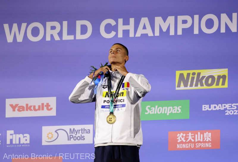 David Popovici este campion mondial la 200 de metri liber
