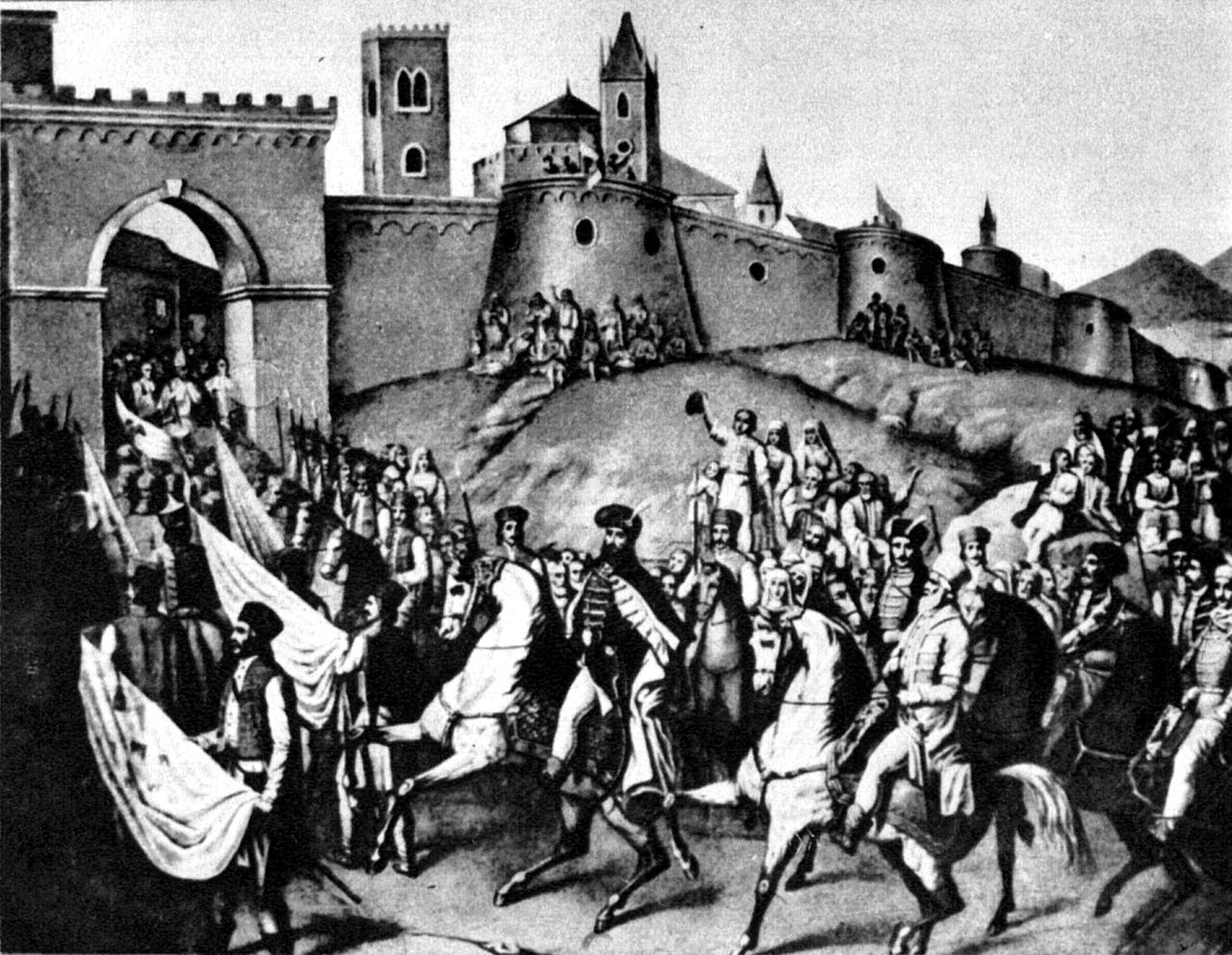 1 noiembrie 1599: Intrarea triumfală în Alba Iulia a lui Mihai Viteazul. Transilvania intra sub stăpânirea domnului muntean.
