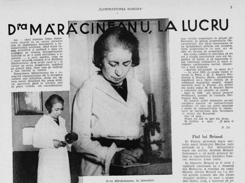 Ștefania Mărăcineanu, descoperitoare a radioactivității artificiale