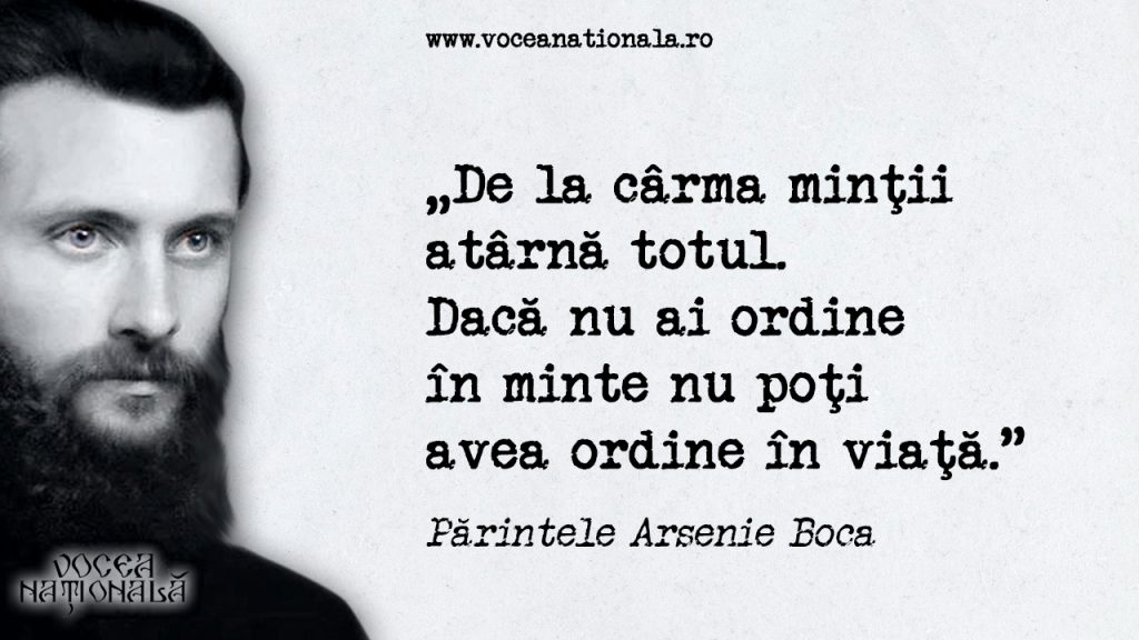 Citat atribuit Părintelui Arsenie Boca despre ordine în minte și în viață